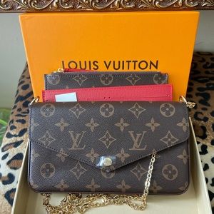 LV crossbody with red interior